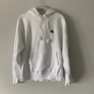 White Champion Reverse Weave Hoodie